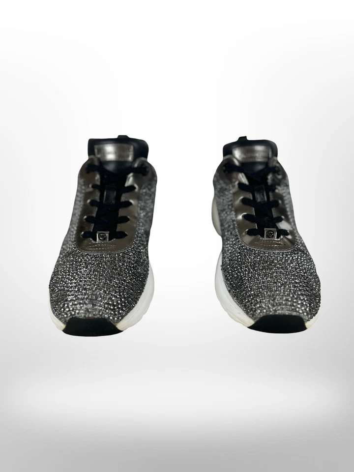 MICHAEL Kors Cosmo Womens 8 Silver Glitter Rhinestone Chunky Sneaker Shoe Metall - Image 4 of 4
