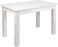 Shabby Chic Rectangular Antique Rustic White Solid Pine Farm Dining Table