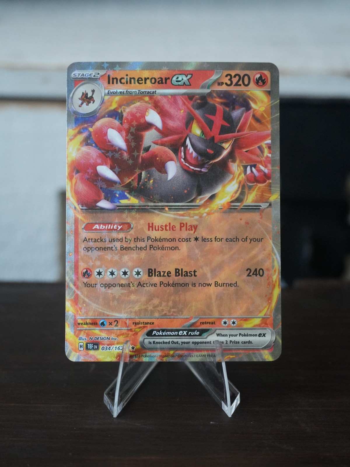 Incineroar ex - 034/162 NM