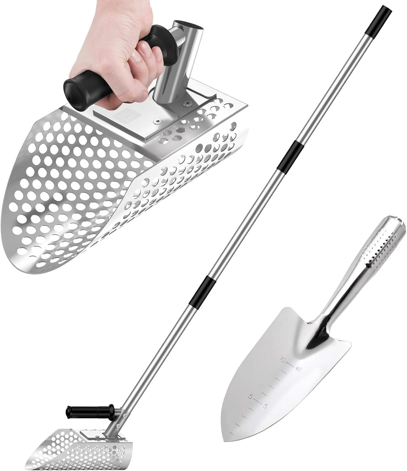 TRVL FIELDER Cuchara De Arena De Mango Largo, Pala De Arena Para Detección De Me