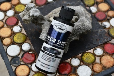 RUSTOLEUM 4OZ TESTORS COLOR SHIFT PAINT PURPLE SUNRISE APPLY OVER BLACK BASECOAT