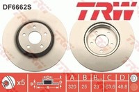 2X Bremsscheibe TRW DF6662S 2 Bremsscheiben Vorderachse Vorne FüR Ford