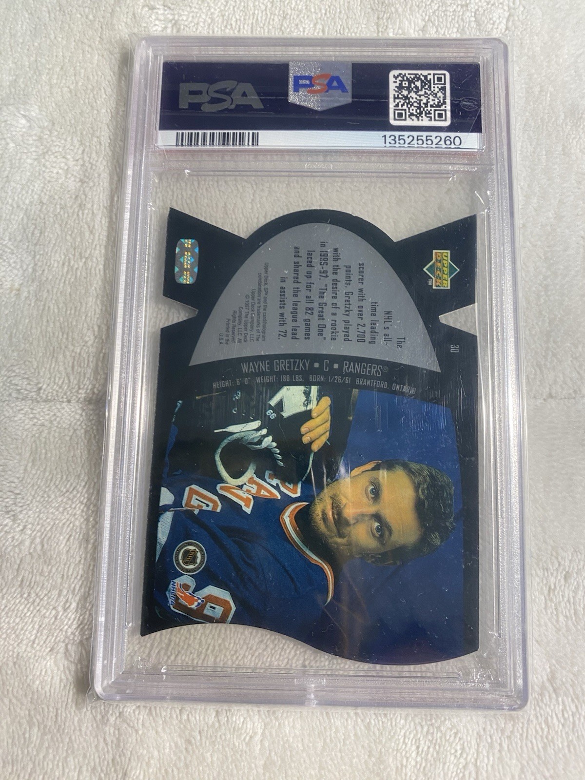 1997-98 Upper Deck SPx Silver Wayne Gretzky #30 Graded PSA 7 NM The Great One view 3