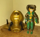 G.I. Joe Cobra 1986 Serpentor Figure with Air Chariot. Near Complete