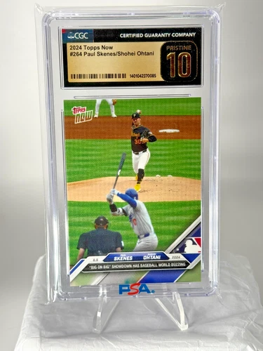 Paul Skenes/Shohei Ohtani - RC/Vet 24 MLB TOPPS NOW #264 Pirates/Dodgers CGC 10