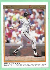 1991 OPC O-PEE-CHEE Premier Will Clark #22 San Francisco Giants👍
