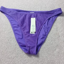 No Boundaries Cheeky High Leg Sparkle Purple Mesh Bikini Bottom Women's XL NWT