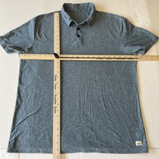 Vuori Strato Tech Polo Shirt Men's Large Blue Heathered Performance Stretch V188