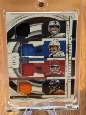 2023 National Treasures - Quad Mem GQM-QB2 Mahomes/Herbert/Wilson/Garoppolo #/99
