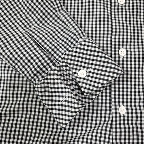 Hakui Japan Shepherd Check Cuffs Henry Neck Shirt, Lightly Used