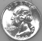 1962-P Washington Quarter Uncirculated BU 90% Silver