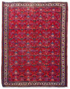 Amazing Hand Knotted Vintage Tribal Hamidoun Wool Area Rug 5.0 x 3.8 Ft