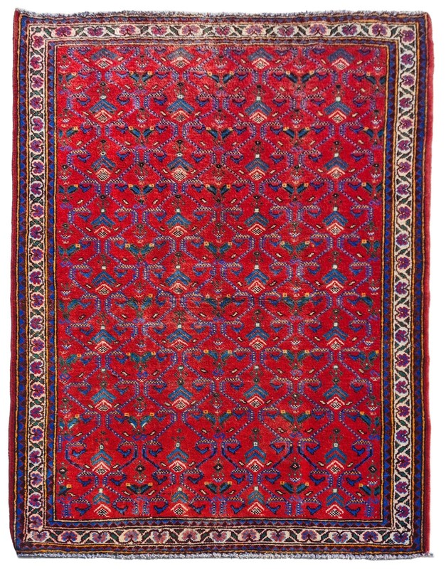 Amazing Hand Knotted Vintage Tribal Hamidoun Wool Area Rug 5.0 x 3.8 Ft