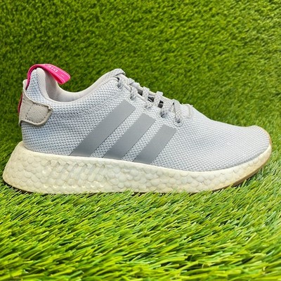 Adidas NMD R2 Womens Size 7 Gray White Athletic Running Walking Shoes Sneakers