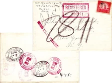 Massachusetts (Roxbury Crossing Sta.) Boston Registered 1925 violet double ring