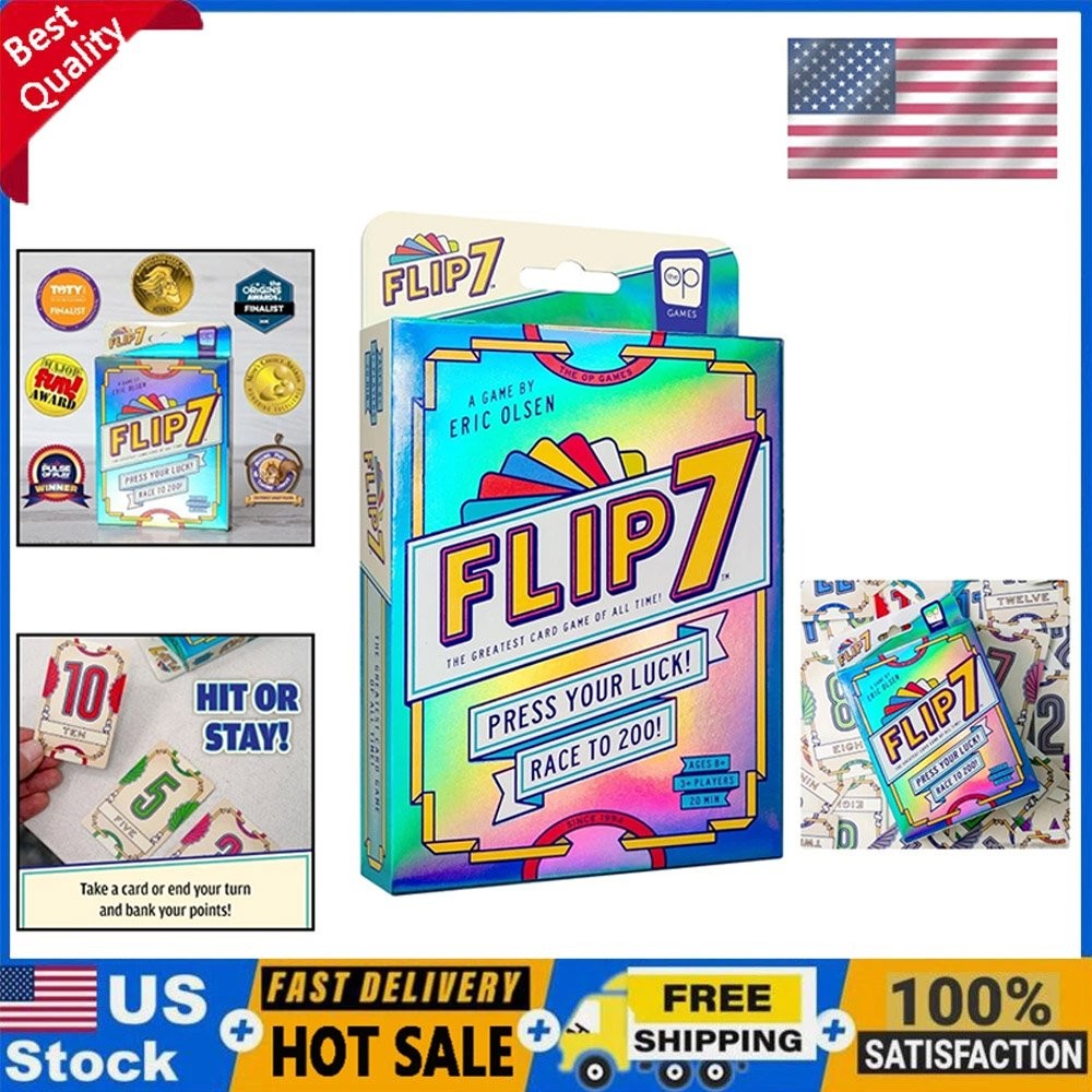 Flip 7 Card Game - Fun & Strategic Tabletop Board Game For Friends & Family OY