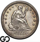 1855 Seated Liberty Quarter w/ Arrows, Tough This Nice, Choice Uncirculated++