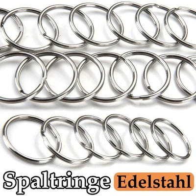 Spaltringe Silber Splitring Schlüsselring Edelstahl Rund Spaltring 10/15/20~40mm