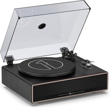 All-in-One HiFi Turntable, Built-in Speakers, AT-3600L Cartridge - Black Vintage