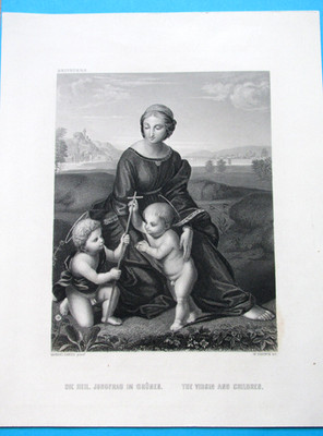 * Stahlstich* nach  RAPHAEL SANTI* TITEL''Die hl.JUNGFRAU im Grünen'' 