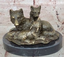100% Bronze statue sculpture Wolf Howl Artwork Crafts Hand Made deco Statue Sale