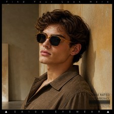 SA106 Retro Hipster Geometric Urban Vintage Fashion Thin Horn Rim Sunglasses