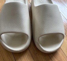 adidas Mens Beige Logo Foam Slide Sandals Open Toe Slip On 10.5