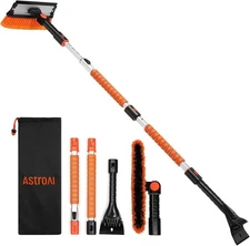 AstroAI 62.4" Ice Scraper and Extendable Snow Brush for Car Windshield