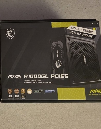 MSI - MAG A1000GL PCIE 5, 80 GOLD Fully Modular Gaming PSU