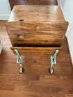 Vintage Refurbished Antique Metal and Wood School Desk With Folding Chair — photo 7