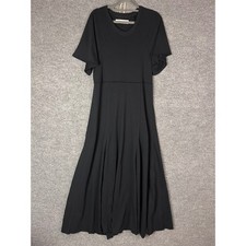 Free People Beach Maxi Dress Womens XS Black Cotton Short Sleeve Raglan A-Line
