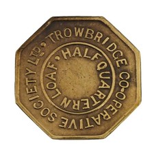 TROWBRIDGE Co-Operative Society Half Loaf BRASS Token - myref.Y22