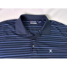 Chaps Golf Stay-Dry Polo Shirt Blue Striped Golfing Casual Size 2XL Mens EUC