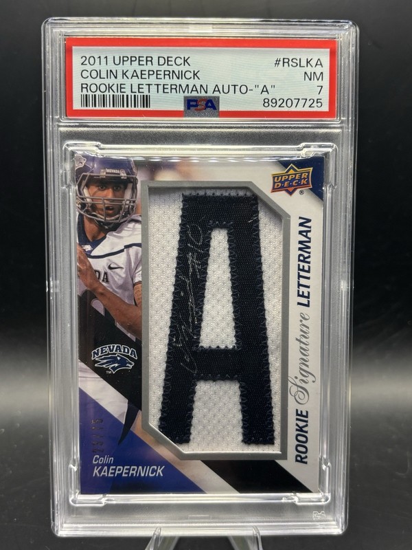 2011 Upper Deck: #RSL-KA Colin Kaepernick Rookie Letterman Auto /75 PSA 7 “A”