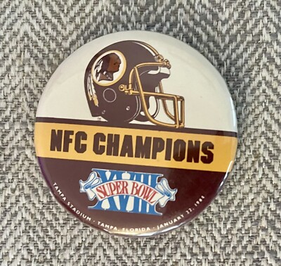 Vtg Washington Redskins 1984 Button Pin NFC Champions Super Bowl XVIII ...