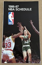 1986-87 NBA Schedule Basketball Booklet Larry Bird