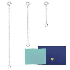 3 Pcs 925 Sterling Silver Necklace Extender, Durable Chain Extenders, Necklace
