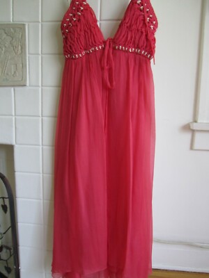 Max Studio Silk Halter Top Dress Size Coral