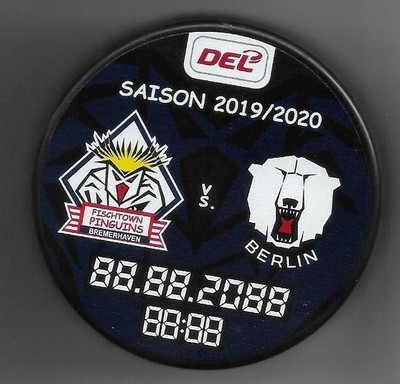 Eishockey Puck EISBÄEN BERLIN VS BREMERHAVEN 2019      DEL NHL