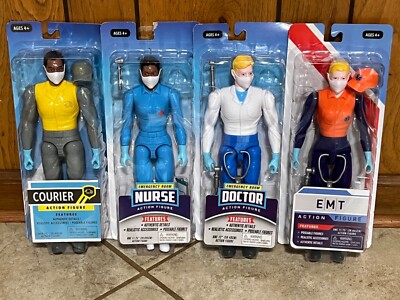 Giant Concept Nurse Courier EMT Doctor Action Figure Set New in Box