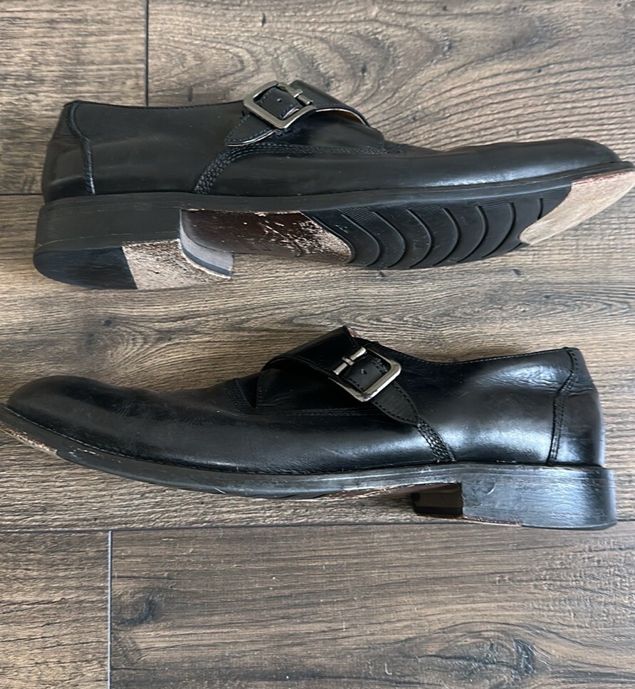 Men's Johnston & Murphy Black Leather 9.5M Monk S… - image 3