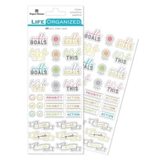 2 sheets Weekly Goals Stickers Papercraft Planner Agenda Journal Calendar Chart