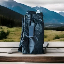  Leather look High Waist Straight Leg Pants Pieces Womens girls Size XXS  Black.