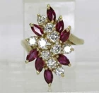 2 Ct Marquise Cut Simulated Ruby Engagement Cocktail Ring 14k Yellow Gold Plated