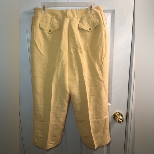 Talbots Petites Sz 14P Silk Linen Blend High Rise Wide Leg Capri Pants NEW NWT - Picture 3 of 11