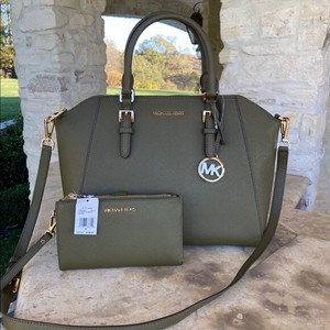 olive green mk wallet