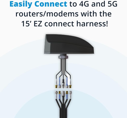 AirGain EZConnect MULTIMAX MF5G MIMO 5-in-1 5G Antenna - Thread Mount - Black - Picture 3 of 3