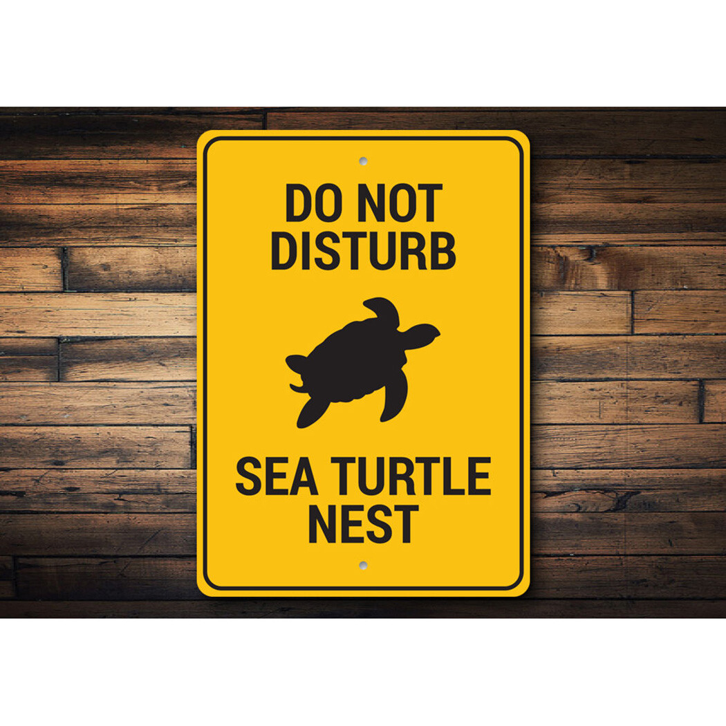 Deerts Schild 'Beware Of Attack Turtle' – Witziges Alu-Schild Für Garten & Haus