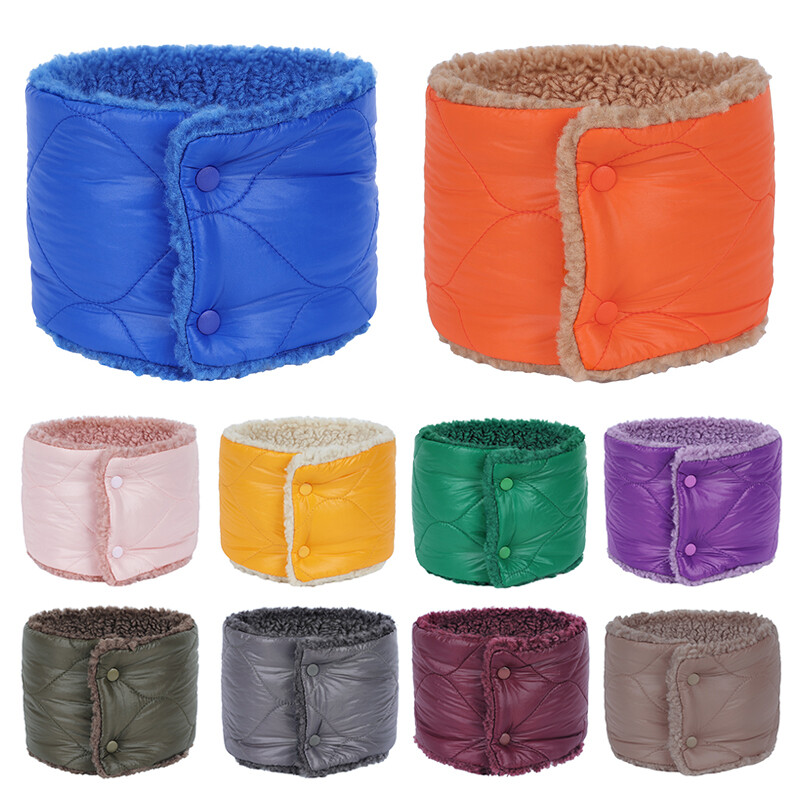 Women Outdoor Windproof Snood Cowl Tube Scarves Fleece-Lined Snap Button Scarf//