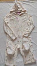 NWT Justice Girls Hooded Unicorn Pajama Soft One Piece Removable Feet Size 12